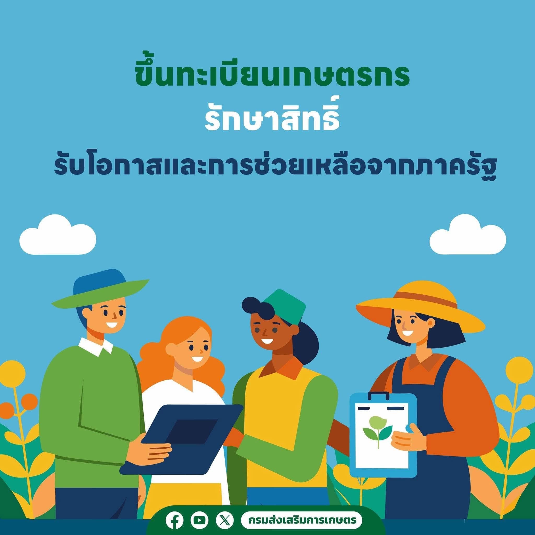 📣 📣📣 ประชาสัมพันธ์เชิญชวนพี่น้องเกษตรกรขึ้นทะเบียนเกษตรกรและปรับปรุงทะเบียนเกษตรกรให้เป็นปี 2568 📣 📣📣